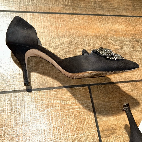 Tory Burch Black Crystal Bow Pointed-Toe Women's Heels Sz 7 1/2 - Picture 8 of 16